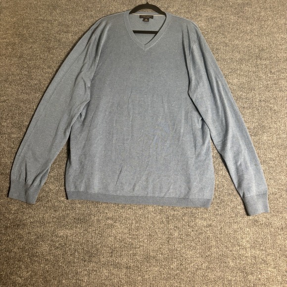 Banana Republic Other - Banana Republic V-Neck Sweater Mens Tall XL Blue Silk Cashmere Pullover Luxury